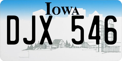 IA license plate DJX546