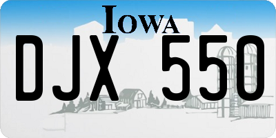 IA license plate DJX550