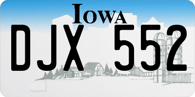 IA license plate DJX552