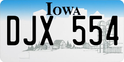 IA license plate DJX554