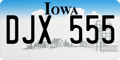 IA license plate DJX555