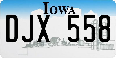 IA license plate DJX558