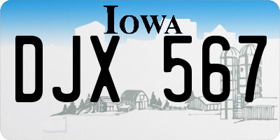 IA license plate DJX567