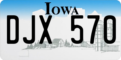 IA license plate DJX570