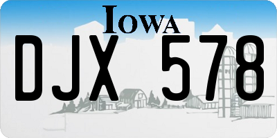 IA license plate DJX578