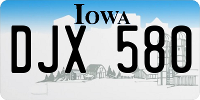 IA license plate DJX580