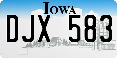 IA license plate DJX583