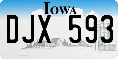 IA license plate DJX593