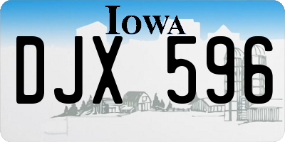 IA license plate DJX596