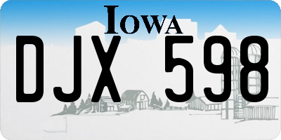 IA license plate DJX598
