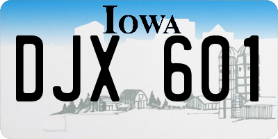 IA license plate DJX601