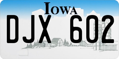 IA license plate DJX602