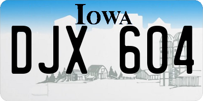 IA license plate DJX604