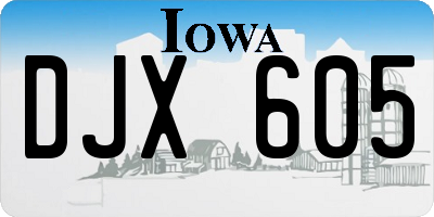 IA license plate DJX605