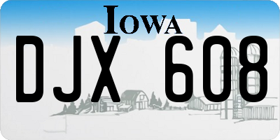 IA license plate DJX608