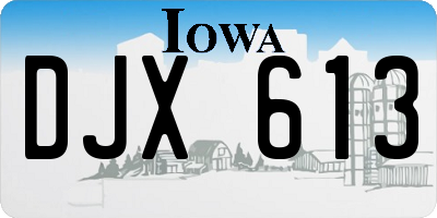IA license plate DJX613