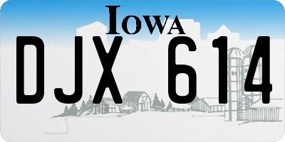 IA license plate DJX614