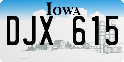 IA license plate DJX615