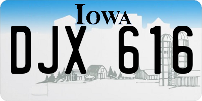 IA license plate DJX616
