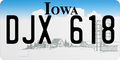 IA license plate DJX618