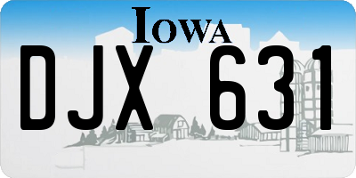 IA license plate DJX631