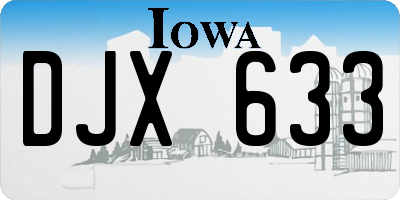 IA license plate DJX633