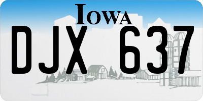 IA license plate DJX637
