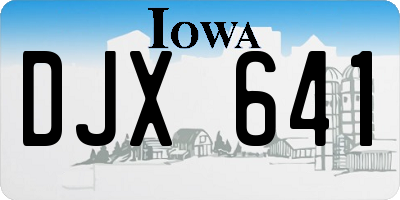 IA license plate DJX641