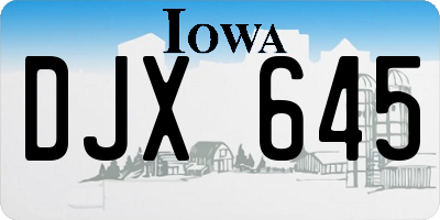IA license plate DJX645