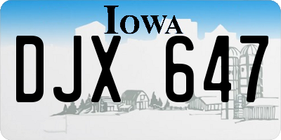 IA license plate DJX647