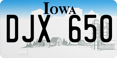 IA license plate DJX650