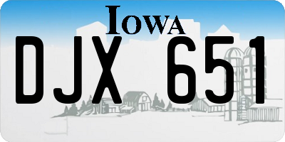 IA license plate DJX651