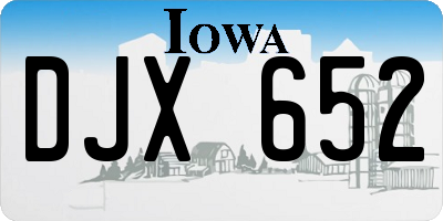 IA license plate DJX652