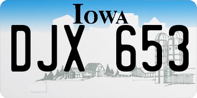IA license plate DJX653