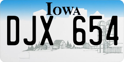 IA license plate DJX654