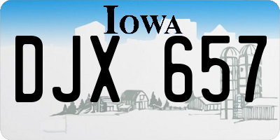 IA license plate DJX657