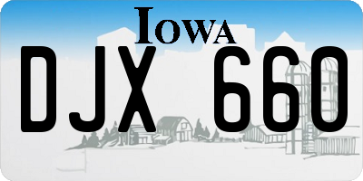 IA license plate DJX660