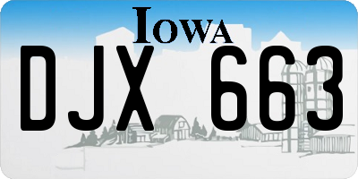 IA license plate DJX663