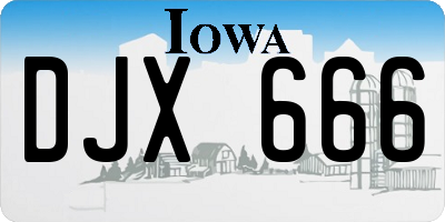 IA license plate DJX666