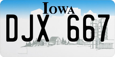 IA license plate DJX667