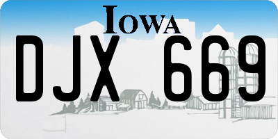 IA license plate DJX669