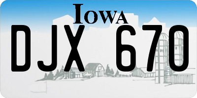 IA license plate DJX670