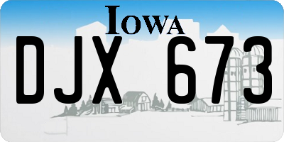 IA license plate DJX673