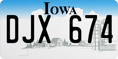 IA license plate DJX674