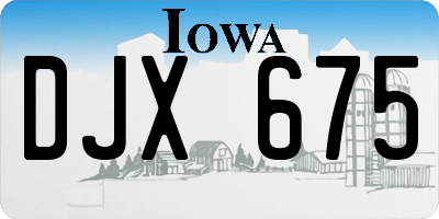 IA license plate DJX675