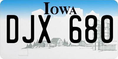 IA license plate DJX680