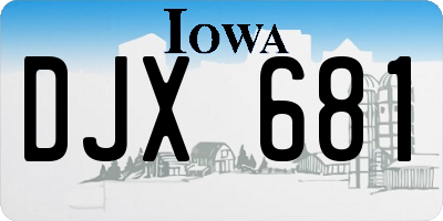 IA license plate DJX681