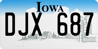 IA license plate DJX687
