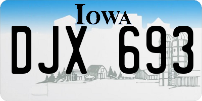 IA license plate DJX693