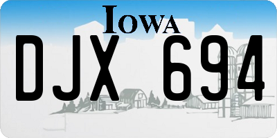IA license plate DJX694